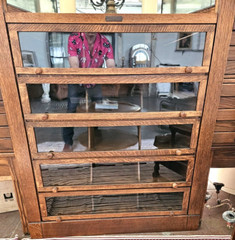 VTG 1900s Baker & Hamilton Oak General Store Shirt Display Advertising Cabinet
