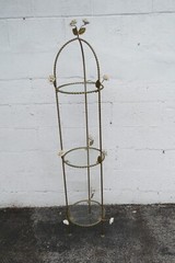 Hollywood Regency Brass Painted Finish Display Shelving Etagere 5460