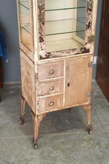 Antique Medical Cabinet Apothecary Glass Display Case Medicine Industrial VTG