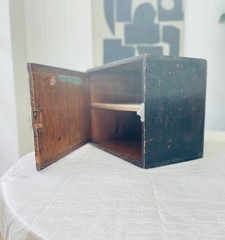 Antique vintage pine 1930s wall cabinet shelf office storage bathroom kitchen.