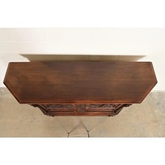 Antique French Gothic Revival Oak Bar Cabinet With Carved Figures, Circa 1890s