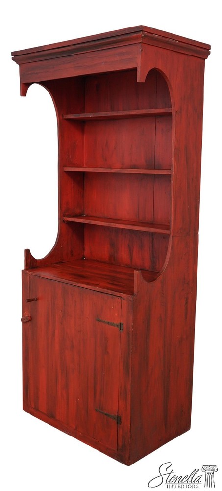 LF60777: Shaker Style Country Red Painted Finish Hutch