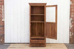 Slim Antique Teak Colonial Cabinet
