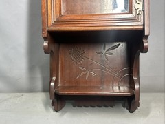 19thC Antique VICTORIAN Era EASTLAKE Old CARVED Flower WALNUT Wall CURIO CABINET