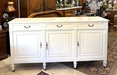 French Antique Louis XVI Painted White Sideboard / Buffet