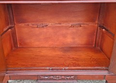 Antique Vintage Mahogany Wood China Cabinet Federal Chippendale Bookcase Hutch