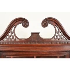 Baker Furniture Style Georgian Flame Mahogany Corner Cabinet, Circa 1940s