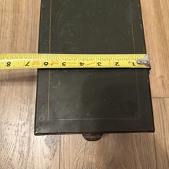 Vintage Fire-Proof Furniture & Construction Green Drawer Card Filing Cabinet Box