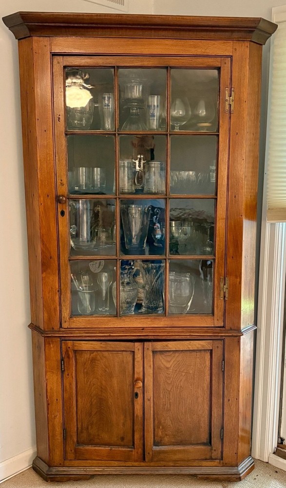 Antique Federal Corner Cupboard Cabinet