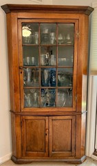 Antique Federal Corner Cupboard Cabinet