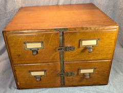 Antique 4 Drawer Lockable Card Catalog Cabinet Meyer & Thalheimer Baltimore