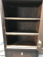 VTG Oak Double Door Bookcase Doctors Medicine Cabinet 20×43 Old 1502-25B