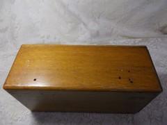 Vtg Antique Single Wood Oak Drawer Index File Cabinet 15″ long