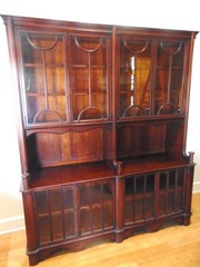 Solid Mahogany English Georgian China Cabinet/ Bookcase
