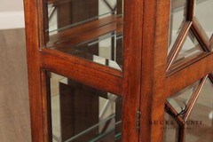 Henkel Harris Georgian Style Pair of Mahogany Display Case Cabinets
