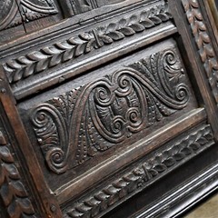 Vintage Spanish Colonial Revival Style Oak Cupboard Hutch Cabinet or Dry Bar