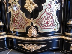 stamped MILLET Impressive french credenza 3 doors in marquetry Boulle 19th