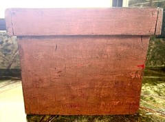 RARE ONE OF A KIND ANTIQUE PRIMITIVE CHILD’S TOY DRY SINK NICE RED PAINT