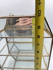 Mid Century Hollywood Regency Small Glass Cabinet Showcase Bathroom Display