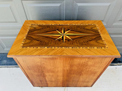 Beautiful Vintage Mid Century Art Decor Bavarian Inlaid Cocktail Dry Bar Cabinet