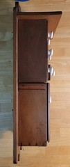 Antique Apothecary Spice Wall Hanging Wood Cabinet Six Drawers