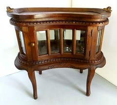 RARE ANTIQUE SALEMAN SAMPLE CURIO TABLE BEVELED GLASS TRAY CIRCA 1900’S