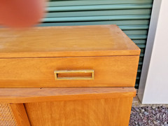 Mid Century Danish Modern Credenza Sideboard Teak Drawer 2 Doors Denmark Sliding