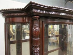 Spanish Revival Greek Key Curio Cabinet