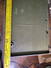 1950s 6-Drawer Green Metal Cabinet Y & E Brass Bits Vintage Works Great No Key