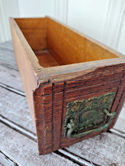 Antique Apothecary Cabinet SINGLE DRAWER Ornate Pull Centerpiece Decor PATINA