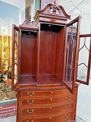 Gothic Breakfront Ornate china cabinet by Hickory Chair Co.