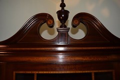 Spectacular Mahogany & inlay Handmade Corner China Cabinet by Potthast Bros.