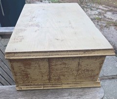 Antique Spool Cabinet 2 Drawer As Found Beutiful Patina W/ Scallop Drawers