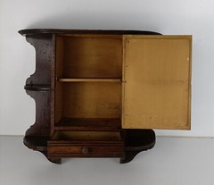 Display Cabinet Apothecary Medicine Bathroom Vintage Carved Wood Barn farmhouse