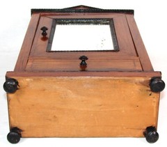Antique French Charles X Ebeniste’s Apprentice Doll Sized 16″ Miniature Armoire