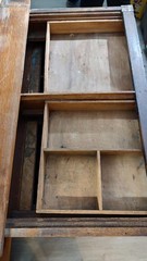 19th Century Marble Top Possum Belly Copper Lined Bins Kitchen Bakers Cabinet