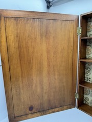 Antique Vintage Wooden Wall Shelf Curio Cabinet Omnibuses Print Signed By Maker