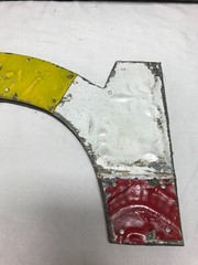 Decorative Salvaged Tin Ceiling 17″ Patchwork Mix Color Metal Letter C 1595-23B