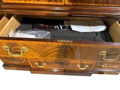 COUNCIL BANDED MAHOGANY INLAID CHINA CLOSET