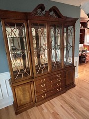 Thomasville MAHOGANY Georgian Collection BREAKFRONT CHINA CABINET / BOOKCASE