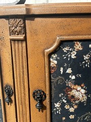 Elegant entry table, Floral cabinet for storage, Medium sized storage cabinet