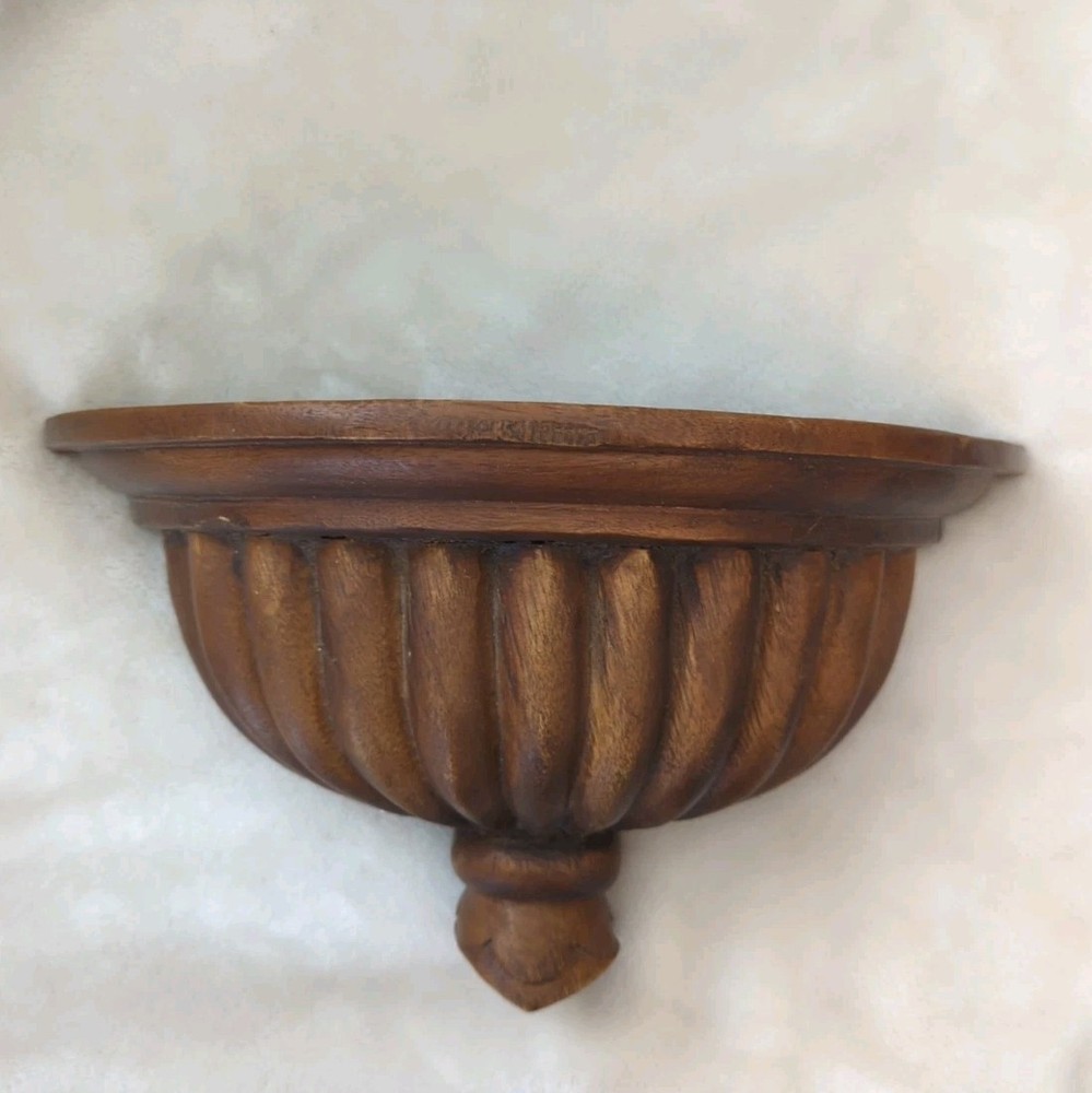 1970’s Hand Carved Georgian Regency Style English Oak Wall Bracket/Shelf