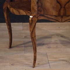 Small sideboard in burl walnut wood furniture cabinet 1 door 20th century