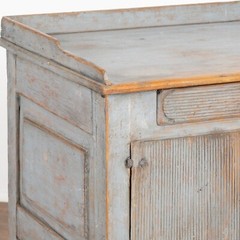 Original Blue Painted Small Cabinet or Nightstand, Sweden circa 1860-80