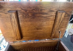 Antique White Clad Simmons Hardware Co Icebox Cabinet Side Table Storage Chest
