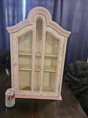 The Bombay Company Floral Pink Girly Display Cabinet, Glass Door, Shelves