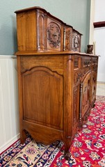Antique French Buffet Sideboard Server Cupboard Panetiere Highly Carved Oak