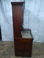 Antique Oak Dry Sink Cupboard Survivor Original Finish 1895 Dovetailed