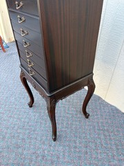 67863 Antique Mahogany Sheet Music Cabinet with Carved Cabriole Legs