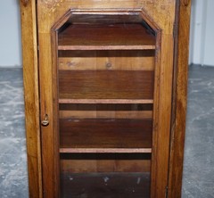 19TH CENTURY VICTORIAN INLAID WALNUT MARQUETRY PIER GLAZED MUSIC CABINET